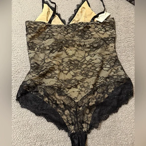 NWT Feelingirl Lace V Neck Full Bodysuit Black Size XXL - Picture 4 of 10